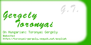 gergely toronyai business card